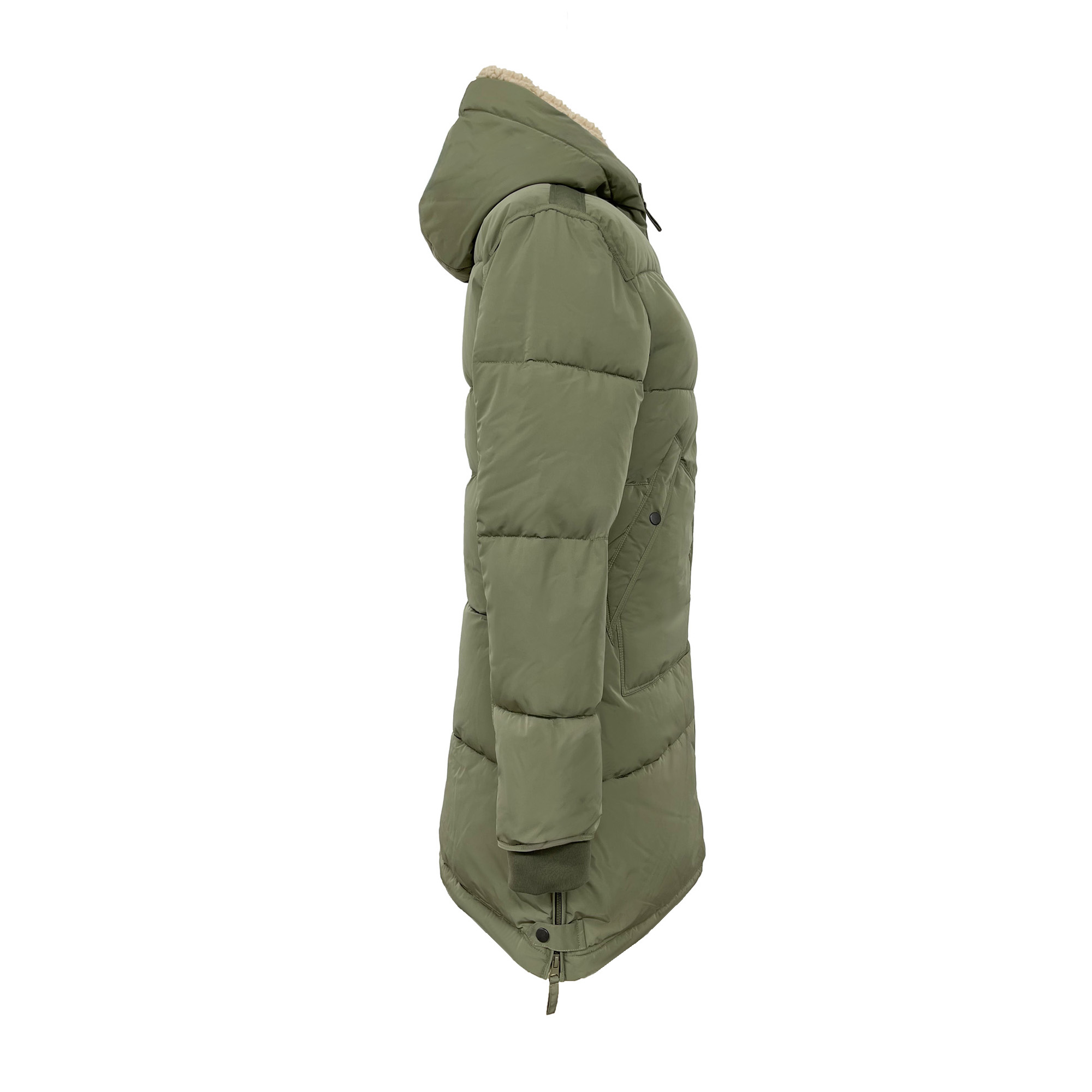 LUA Mantel midi Parka mit Kapuze light olive LUA Mantel midi Parka mit Kapuze light olive
